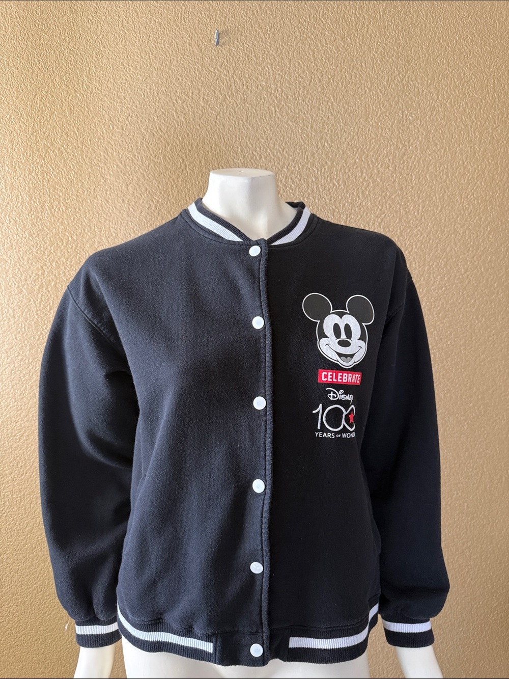 Disney Mickey Mouse Black Fleece Jacket - Celebrate 100 Years